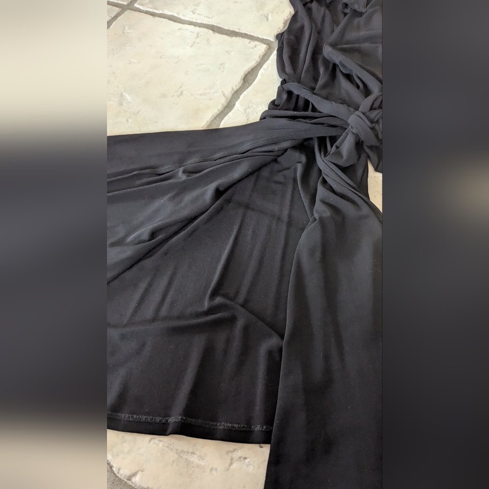 Bebe Vintage Y2K Black Viscose Wrap Dress - Picture 12 of 12
